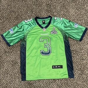 Nike Seattle Seahawks, On Field, Stitched #3 Russel Wilson Jersey, Size 44